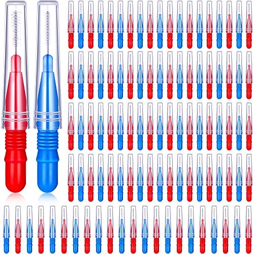 Zeitlich begrenztes Angebot: 100 Stück Interdentalbürste Zahnstocher Dental Zahnseide Kopf Mundhygiene Interdentalbürste Zahnseide Zahnstocher Reiniger Zahnreinigung Werkzeug (Rot und Blau) von 15.99 € auf 15.99 € (0.00% Rabatt)