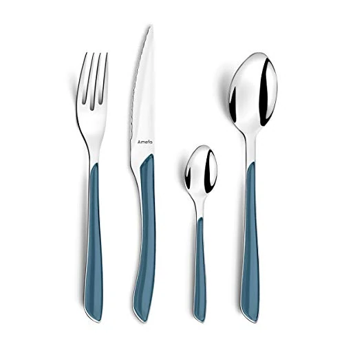 Amefa ECLAT 2214DDPA10C40 24-Piece Cutlery Set Denim Blue