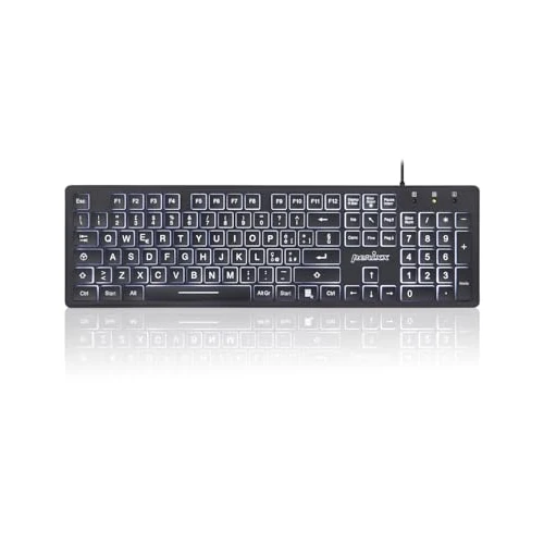 Offerta a tempo: Perixx PERIBOARD-317 Tastiera Retroilluminata LED Bianchi USB Cablata, Full-size, Lettere grandi, Layout Italiano QWERTY - 0.00% da 32.99 € a 32.99 €