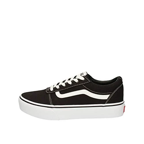 Vans Mädchen Ward Platform Sneaker, Canvas Black White, 34 EU