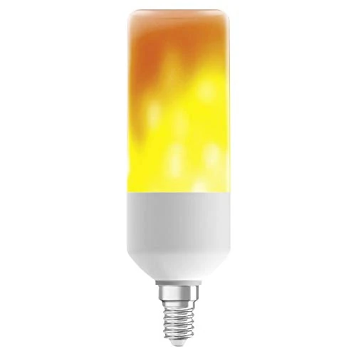 Osram LED Lamp with flame effect | Base: E14 | Warm Comfort Light | 1500 K | 0.50 W | LED STAR STICK