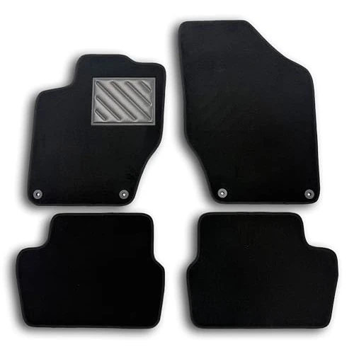 Tappetini Peugeot 308 I 2007-2013 su Misura, Antiscivolo, battitacco in gomma rinforzato, bottoni di fissaggio