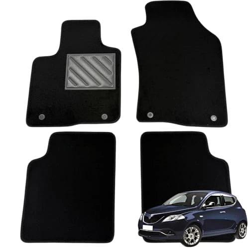 Offerta a tempo: Tappetini Lancia Ypsilon III dal 2011-2024, su Misura, Antiscivolo, battitacco in gomma rinforzata, bottoni di fissaggio - 0.00% da 31.90 € a 31.90 €