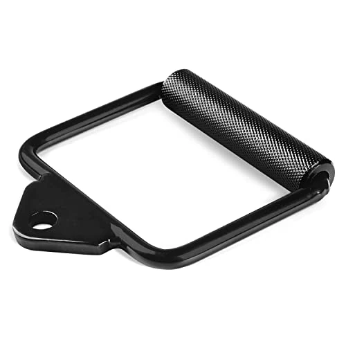 Yes4All Attacco per cavo con impugnatura a D e barra diritta girevole con impugnatura zigrinata diamantata (nero - attacco per lamelle)