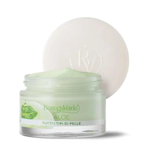 Offerta a tempo: Bottega Verde - Aloe, Crema Viso Idratante, 50 ml, Idrata in Profondità, con Aloe Bio, per Tutti i Tipi di Pelle - 54% da 28.00 € a 12.99 €
