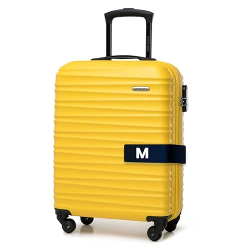 Offre limitée : WITTCHEN Valise Cabine Bagages de Voyage Bagage à Main Valise Rigide ABS 4 roulettes Pivotantes Serrure à Combinaison Poignée Télescopique Groove Line Taille M Jaune Air France/Easyjet/Ryanair de 65.00 EUR à 51.00 EUR (remise 21%)