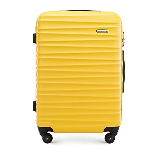 Offerta a tempo: WITTCHEN Valigia Media Trolley Valigia Rigida in ABS Valigia Bagaglio Valigie con 4 Ruote Serratura a combinazione Maniglia telescopica Groove Line giallo Ryanair/ITA Airways/easyJet - 0.00% da 52.99 € a 52.99 €