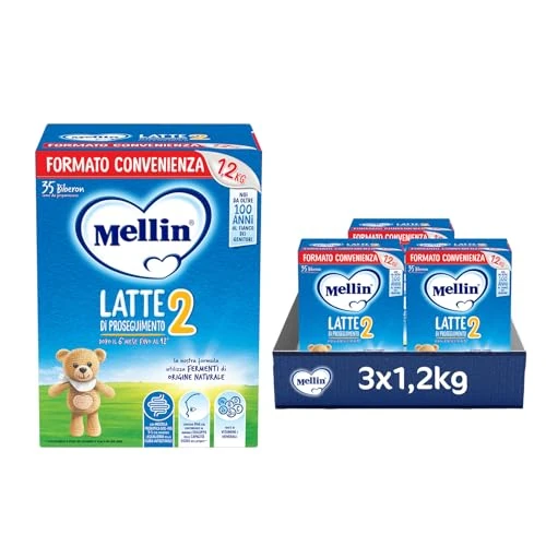Offerta a tempo: MELLIN 2 - Latte in Polvere di Proseguimento - 3x1200g (3600g) - 29% da 61.62 € a 43.72 €