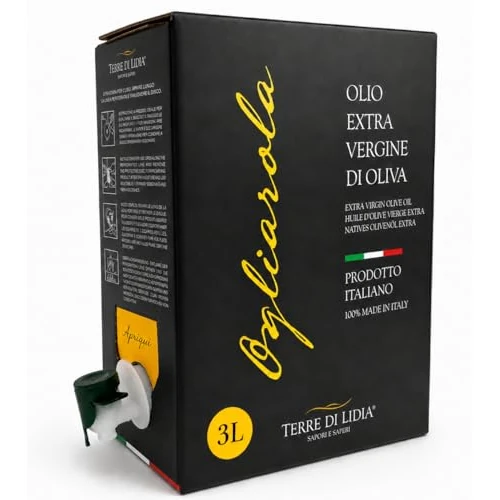 Offerta a tempo: Terre di Lidia - Olio extravergine di oliva - 1 bag in box (3 L) - scatola con rubinetto laterale - Filiera corta - Varietà Ogliarola, Gusto Delicato - Produzione 100% italiana - 0.00% da 49.99 € a 49.99 €