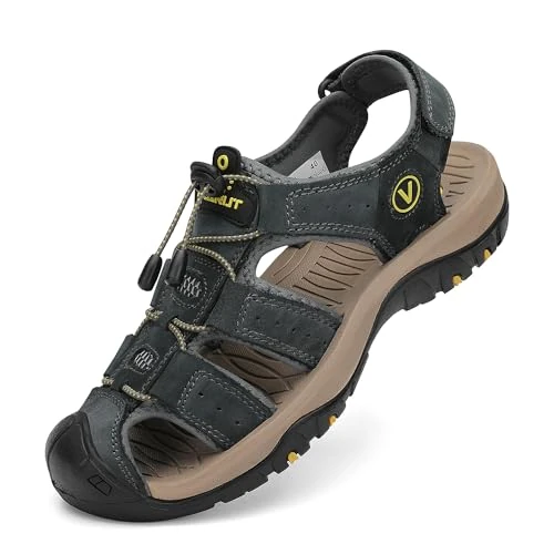 Oferta limitada: FLARUT Sandalias Deportivas Hombres Verano Exterior Senderismo Zapatos Trekking Casual Zapatos de Montaña Cuero Sandalias de Playa de 39.99 € a 39.99 € (ahorro 0.00%)