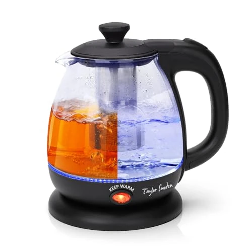 Offerta a tempo: Taylor Swoden Bollitore Elettrico in Vetro 1L 2200W con Infusore Rimovibile - 0.00% da 29.99 € a 29.99 €