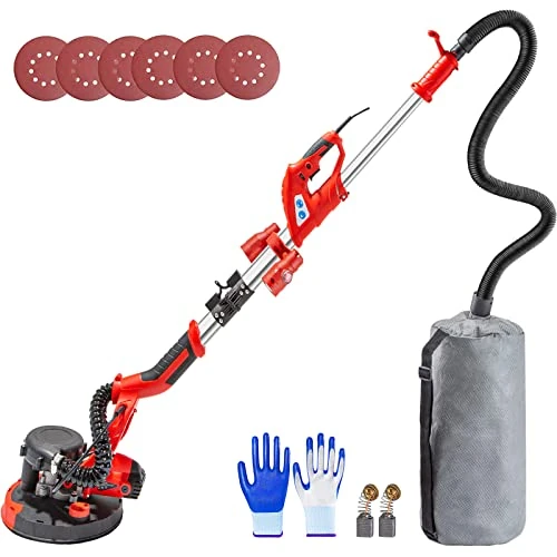 Offerta a tempo: Mophorn VEVOR 850 W Levigatrice a Muro, Lucidatrice per Lavori a Secco, Levigatrice Telescopica per Pareti e Soffitti, Levigatrice a Giraffa, Ideale per Levigare Soffitti e Pareti, Rosso - 12% da 94.90 € a 83.90 €