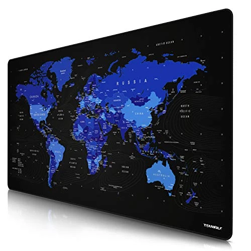 Offerta a tempo: TITANWOLF - Grande Tappetino Mouse da Gioco - XXXL Oversize Mousepad - Dimensione 1200x600mm - XXL Formato Oversize da scrivania e Tavolo - per Mouse e Tastiera - Mappa del Mondo - 0.00% da 34.85 € a 34.85 €