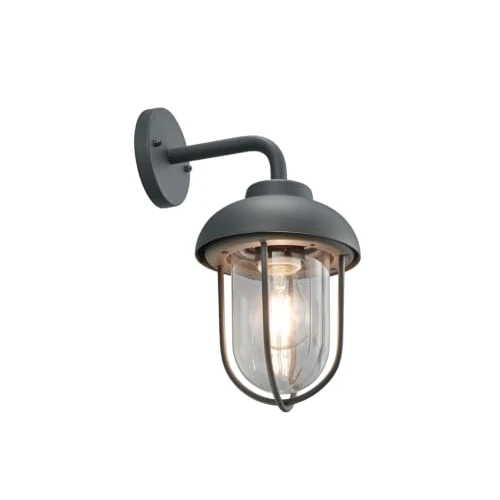 Offerta a tempo: Trio Leuchten Duero 202760142 - Lampada da parete per esterni, in alluminio pressofuso, colore: Antracite/Vetro trasparente escluso 1 x E27 - 0.00% da 34.53 € a 34.53 €
