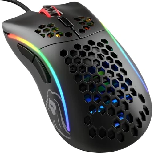 Zeitlich begrenztes Angebot: Glorious Gaming Model D- (Minus) Wired Gaming Mouse – superleichtes Wabendesign mit 61 g, RGB-Beleuchtung, ergonomisch, Pixart 3360 Sensor, Omron-Schaltern, PTFE-Füße, 6 Tasten – Mattschwarz von 59.99 € auf 26.99 € (55% Rabatt