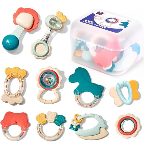 Offerta a tempo: hahaland Sonaglio Neonato 0 3 6 9 Mesi, 10 Pezzi Giochi Neonato 0-6 Mesi - 0.00% da 26.99 € a 26.99 €