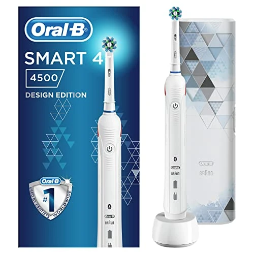 Offerta a tempo: Oral-B Spazzolino Elettrico Ricaricabile Smart 4 4500 Bianco. Edizione Design con Esclusiva Custodia da Viaggio. 1 Spazzolino Connesso Con Bluetooth - 31% da 82.00 € a 56.77 €