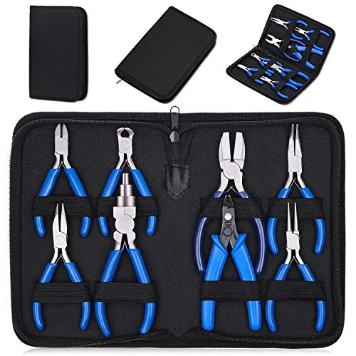 Offerta a tempo: Shynek Set di 8 pinze per la creazione di gioielli, set di micro pinze per la creazione di gioielli - 0.00% da 36.99 € a 36.99 €