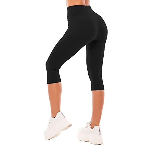 Zeitlich begrenztes Angebot: SINOPHANT Leggings Damen 3/4 High Waist Elastische Blickdicht Große Größen Leggins (#1er Pack Schwarz, L-XL) von 7.99 € auf 7.99 € (0.00% Rabatt)