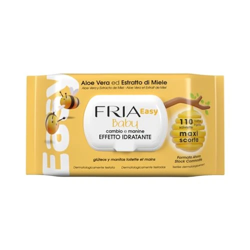 Fria Utility Bambino Wipes with Lid - White, Aloe Vera, 110 Pieces