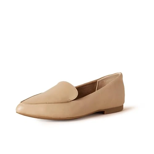 Amazon Essentials Damen Flacher Loafer, Beige, 42.5 EU