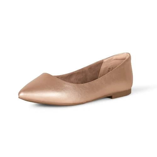 Oferta limitowana: Amazon Essentials Damskie płaskie baleriny ze szpiczastym noskiem, różowe złoto, 38.5 EU z 109.60 zł na 109.60 zł (oszczędź 0.00%)