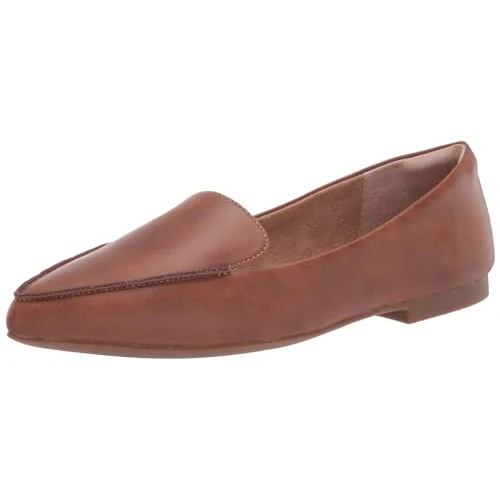 Amazon Essentials Damen Flacher Loafer, Kastanienbraun Kunstleder, 35 EU