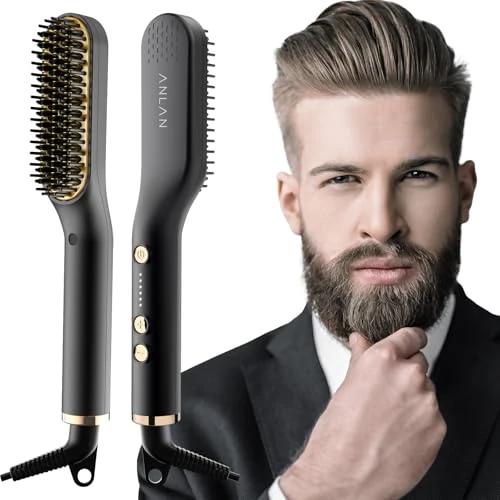 Offerta a tempo: ANLAN Mini Piastra per Capelli e Barba Uomo per Lo Styling Lunga e Corta - 11% da 27.43 € a 24.46 €