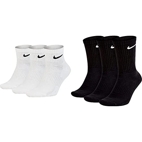 Offerta a tempo: Nike - Confezione 6 paia di calze, bianche, nere o miste, 3 calzini corti e 3 lunghi, confezione risparmio, colore: bianco, nero, taglia: 46-50, bianco nero, Taglia unica - 89.56% da 75.00 € a 7.83 €