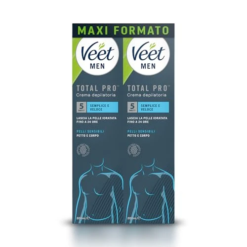 Beperkte aanbieding: Veet Men ontharingscrème voor heren, borst en lichaam, gevoelige huid, dermatologisch getest, voordeelformaat 400 ml (2 verpakkingen x 200 ml) van 23.99 EUR naar 23.99 EUR (besparing 0%)