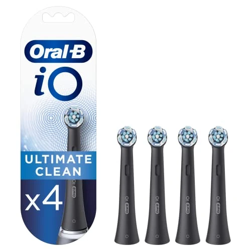 Offerta a tempo: Oral-B iO Ultimate Clean Testine Spazzolino Elettrico, Confezione da 4 Testine di Ricambio Nere, Rimuove il 100% della Placca, Progettate Esclusivamente per il tuo Oral-B iO - 27% da 34.99 € a 25.47 €
