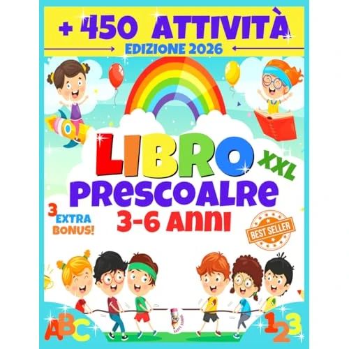 Tijdelijke aanbieding: Libro Prescolare 3-6 Anni: 150 Pagine, Lettere e Numeri da Tracciare, Prelettura, Prescrittura, Disegni da Colorare, e Tanti Giochi Istruttivi, per ... (Libro Pregrafismo, Imparare a Scrivere) van 15.11 € naar 13.36 € (12% korting)