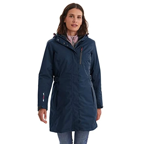 Killtec womens Parka funzionale con cappuccio staccabile con zip - Alisi, blu scuro, 48, 32730-000