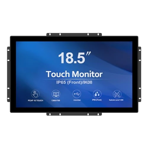 GreenTouch 18,5 Industrie-Touch-Monitor mit offenem Rahmen, HDMI/VGA/DVI-Schnittstelle, integrierte Lautsprecher, kapazitive Touchscreen-Technologie…