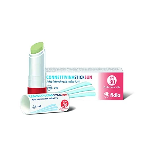 Offerta a tempo: Fidia Farmaceutici ConnettivinaStickSun - Stick Labbra da 3g a Base di Acido Ialuronico 0,2%, con Filtri Solari SPF30 - 19% da 8.90 € a 7.19 €