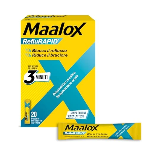 Offerta a tempo: Maalox Reflurapid Blocca il Reflusso Gastroesofageo, Riduce Bruciore e Acidità di Stomaco — 29% da 9,90 € a 6,99 €