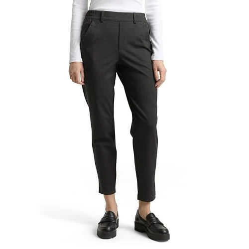 Oferta limitada: TOM TAILOR Señoras Pantalones de corte relajado con cintura elástica 1021175, 10522 - Shale Grey Melange, L de 39.99 € a 23.90 € (ahorro 40%)
