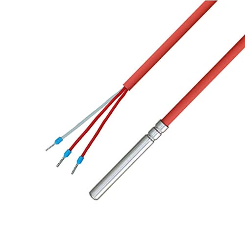 iOVEO 036HS01302 - PT100 - Temperatur probe, cable sensor, temperature sensor, 3 lines, solar sensor with silicone cable up to 200 °C, 2 meters