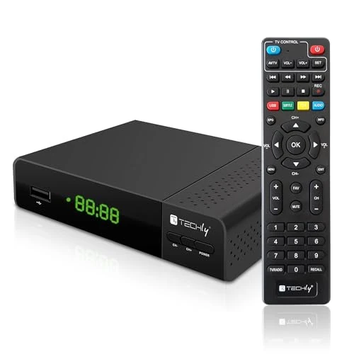 Offerta a tempo: Techly 360998 Decoder Ricevitore Digitale Terrestre DVB-T/T2 H.265 HEVC 10bit con Display e Telecomando Universale 2 in 1 Nero - 0.00% da 22.70 € a 22.70 €
