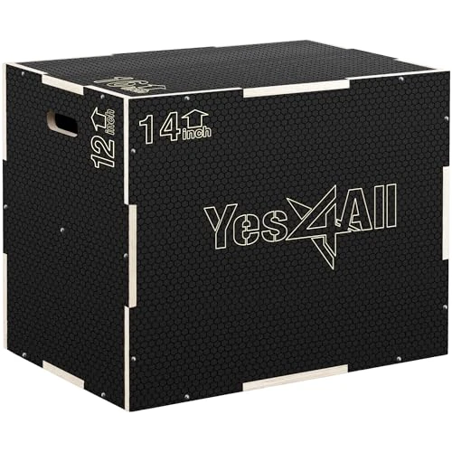 Oferta limitada: Yes4All CFL8 3 en 1 Caja de Madera con Superficie Antideslizante, 40.6 cm x 35.5 cm x 30.4 cm, Plataforma Pliométrica para Entrenamiento de Salto, Cajas de Salto para Gimnasio en Casa de 59.30 € a 59.30 € (ahorro 0.00%)