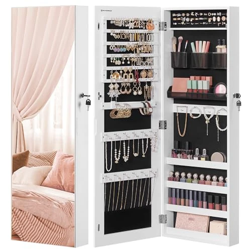 Offerta a tempo: SONGMICS Armadietto Portagioie da Appendere, 1 Organizzatore per Cosmetici - 0.00% da 75.99 € a 75.99 €