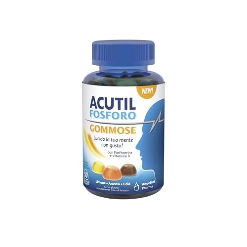 Offerta a tempo: Acutil Fosforo - Integratore Alimentare con Vitamine B2, B6, B9 - 50 Caramelle Gommose — 41% da 14,60 € a 8,66 €