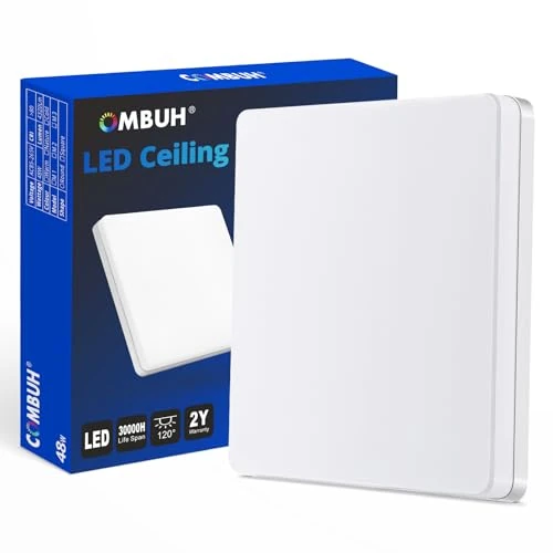 Oferta limitada: Combuh 48W Lampara Baño Techo, 30cm Plafon LED Cocina Interior, 4320LM Luces Cálido, Iluminacion Entrada, Candeeiro Teto Modernos, Ceiling Light IP44, para Habitacion, Attic y Corridor de 25.99 € a 25.99 € (ahorro 0.00%)