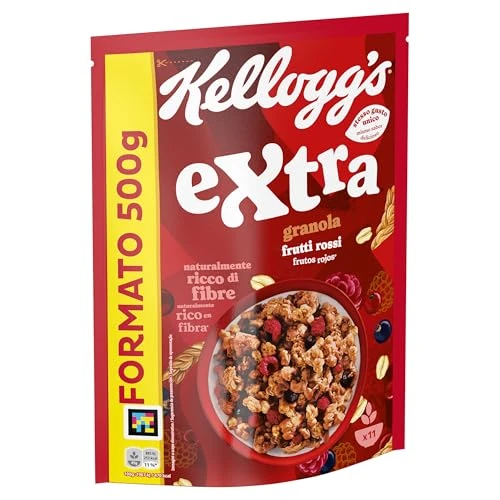 Offerta a tempo: Kellogg's Cereali Extra Frutti Rossi, 500 g - 21% da 3.79 € a 2.99 €