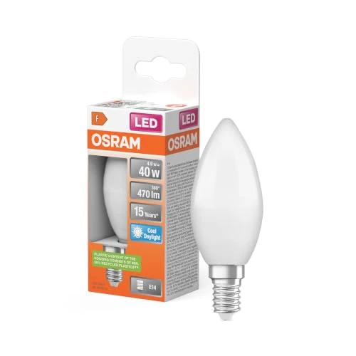 Oferta limitowana: OSRAM Lampa LED | Trzonek: E14 | Chłodne światło dzienne | 6500 K | 5,50 W | matowe | LED STAR CLASSIC B [Klasa efektywności energetycznej A+] z 7.41 zł na 7.41 zł (oszczędź 0.00%)