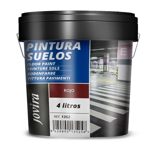 Offre limitée : JOVIRA PINTURAS Peinture Sols, Garages, Terrains de Sport, Sols en Béton, Asphalte et Ciment. Protège et décore les surfaces, aspect mat. (4 Litres, Rouge) de 24.48 € à 24.48 € (0.00% de remise)