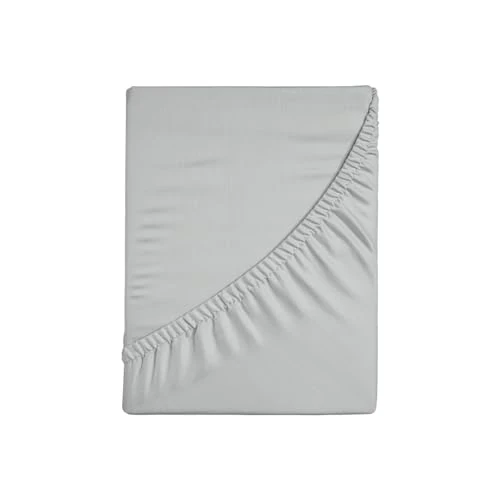 Zer0bed, Lenzuolo Sotto con Angoli Matrimoniale Tinta Unita 100% Cotone ANGOLO MAXI 30CM, 2 Piazze, Grigio, 180x200