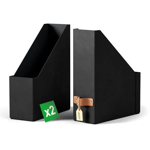 Offerta a tempo: Leitz Puro, Set di 2 Resistenti Portariviste A4, Compatibili con mobili a cubo e Ripiani Portaoggetti, Capacità 900 Fogli (80 g/m²), Organizer per Ufficio e Casa, 10 x 26 x 31 cm, Antracite - 0.00% da 14.27 € a 14.27 €