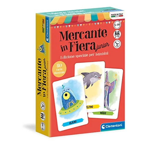 Clementoni Card Game Mio Primo Mercante In Fiera, Classic Design for Kids Aged 5 and Up, 80 Cards, Made in Italy