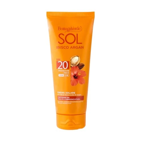 Offerta a tempo: Bottega Verde - SOL Ibisco Argan, Crema Solare Corpo, SPF 20, Protezione Media, 200ml, Protegge, Idrata ed Esalta l'Abbronzatura della Pelle - 15% da 14.99 € a 12.74 €